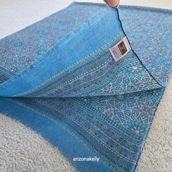 NWOT Woven Wool Scarf Blue Spain Colores de Otono - Picture 10 of 13